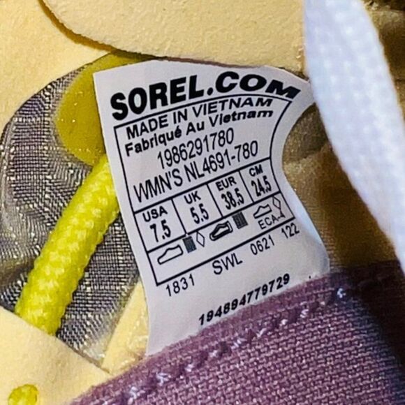 Sorel Kinetic Breakthru Tech "Tranquil Yellow" NL4691-780 Women's 7.5 - Picture 10 of 11